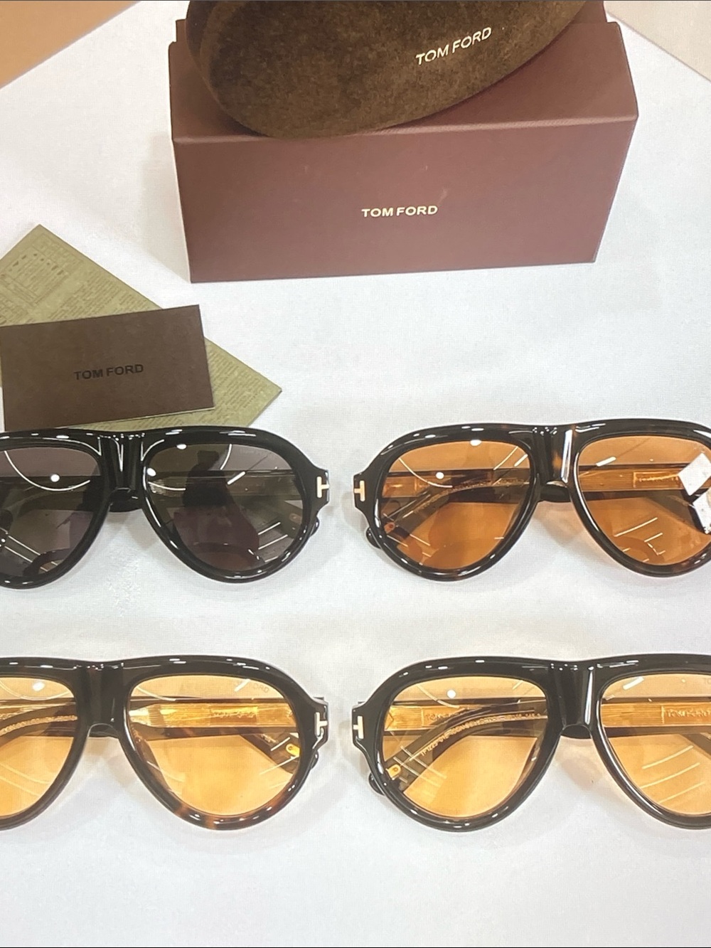 Tom Ford Black Frame Amber Lens Sunglasses with Case - Picture 2 of 9